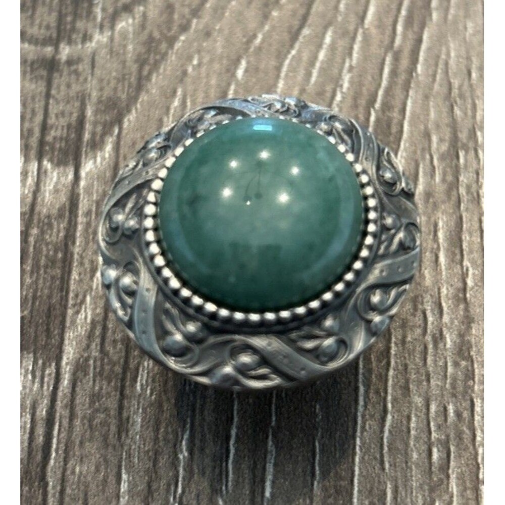 Green Aventurine Victorian Jewel Cabinet Dresser Knob Hardware Handmade In USA